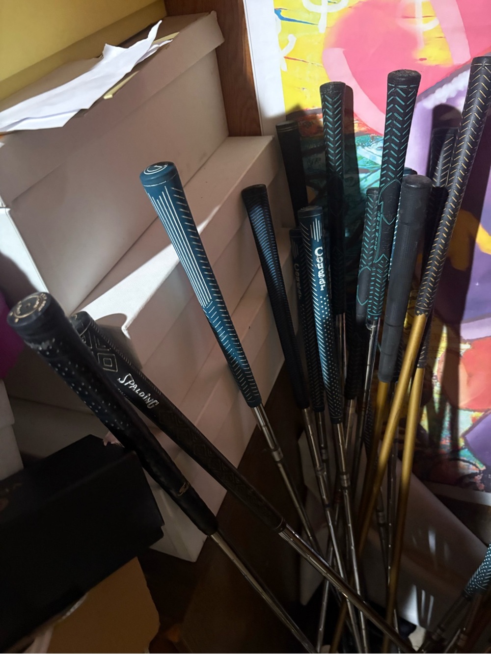 Spalding Teal and Black Golf Club Grips Set